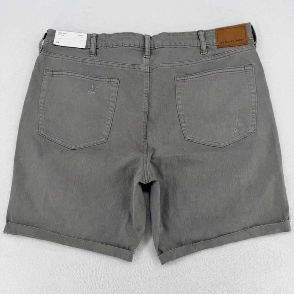 American Eagle AirFlex+ Gray Distressed Jean Shorts 38 NWT - Picture 13 of 13